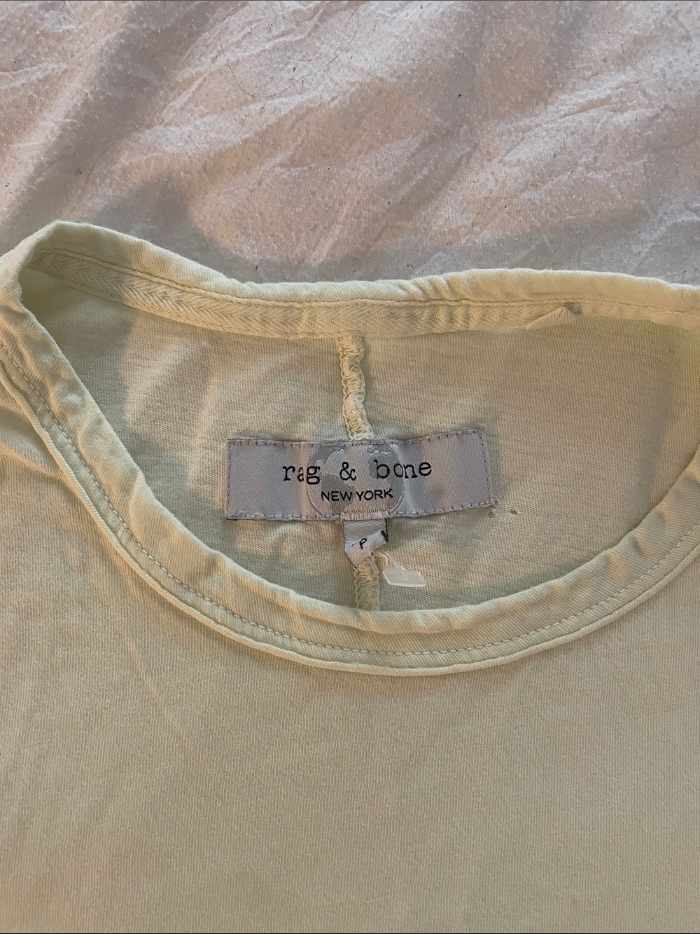 rag & bone Soft Pale Yellow Crewneck Tee